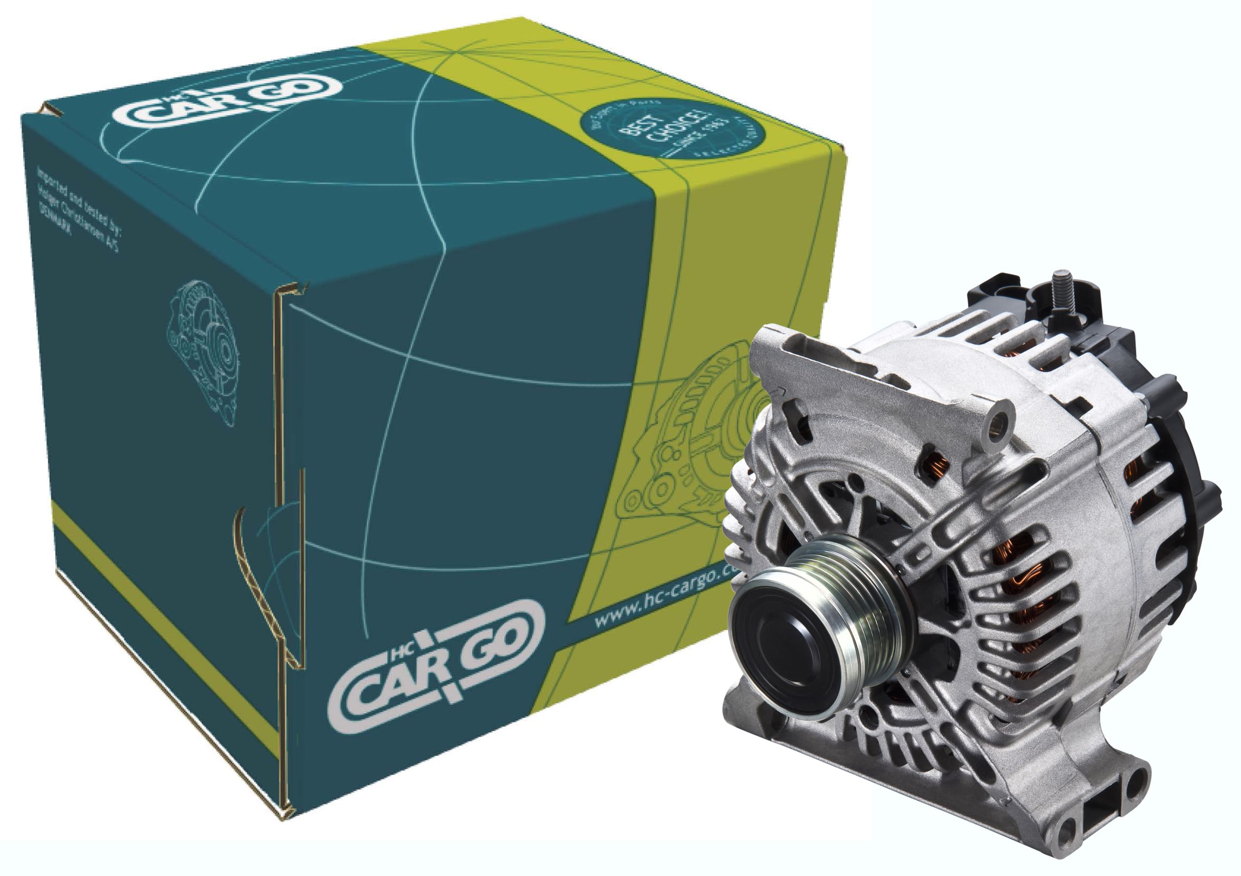 HC Cargo new alternator in front of Cargo branded box